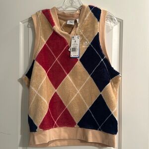 Adidas women’s fluffy argyle vest NWT size small